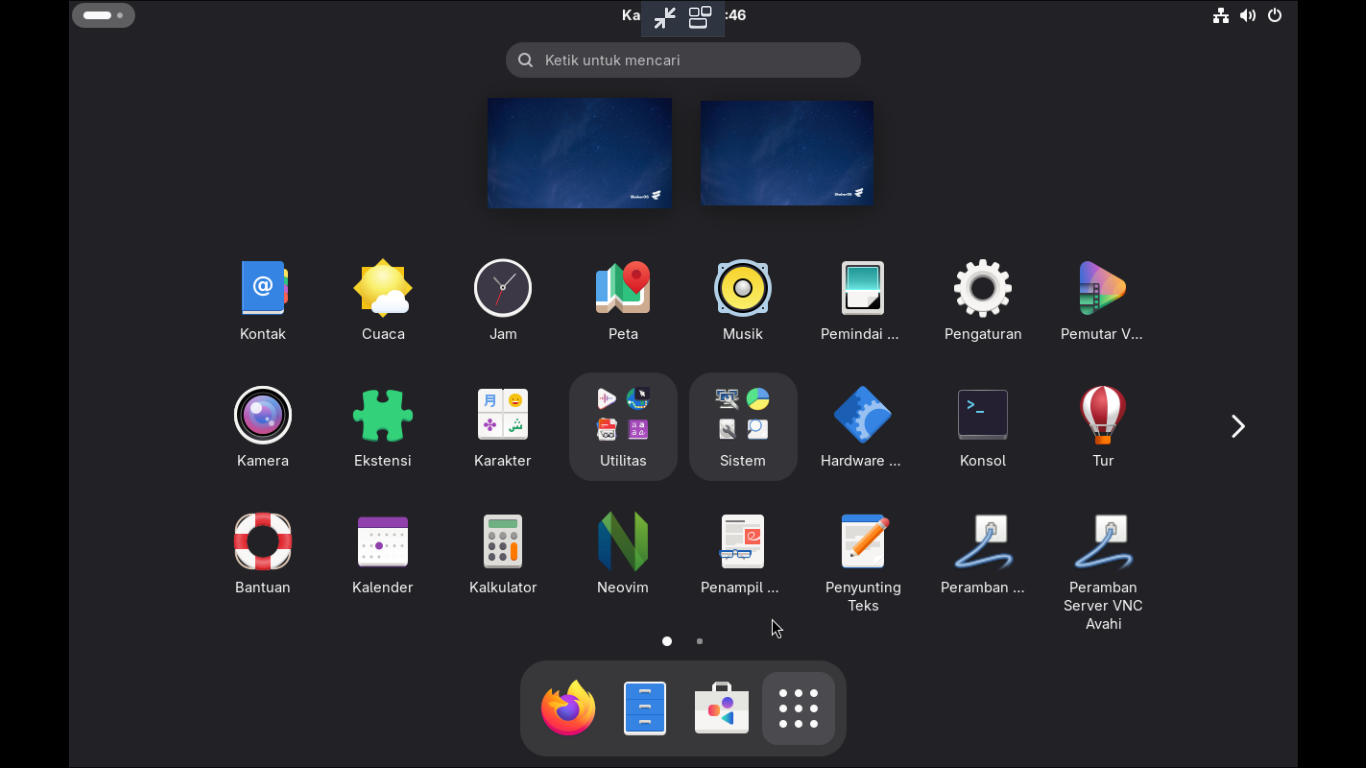 ShelverOS application menu prototype